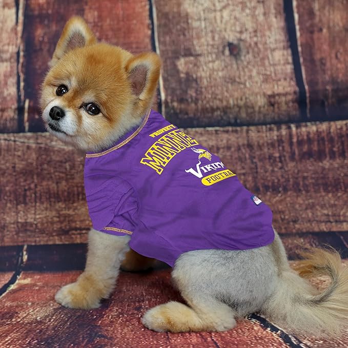 Pets First PET SHIRT for Dogs & Cats - NFL MINNESOTA VIKINGS Dog T-Shirt, Large. - Cutest Pet Tee Shirt for the real sporty pup