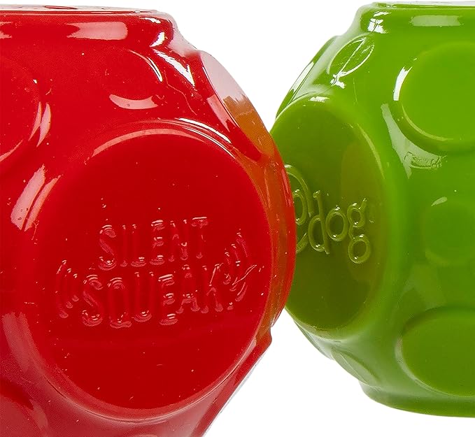 goDog (Set of 2 Holiday Collection Silent Squeak Ball Dog Toys, Ultrasonic Squeaker - Set of 2, Green & Red
