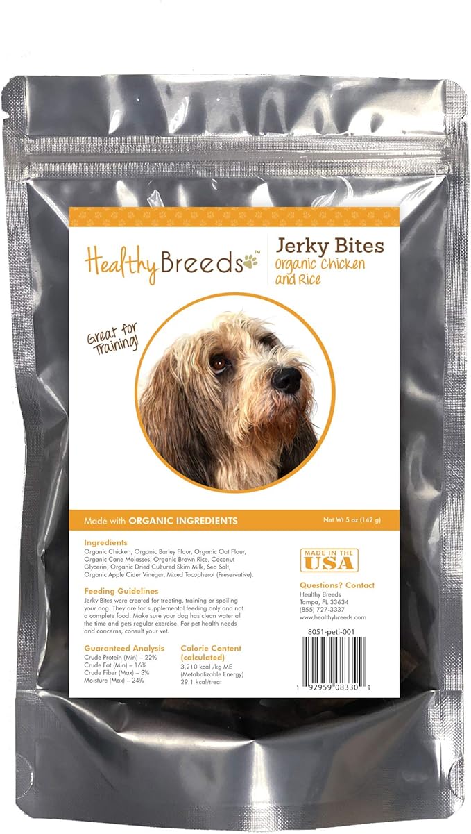 Healthy Breeds Petits Bassets Griffons Vendeen Jerky Bites Chicken & Rice Recipe Dog Treats 5 oz