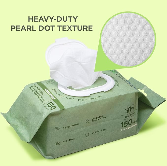 Gentle Pet Wipes Unscented 150 Wipes