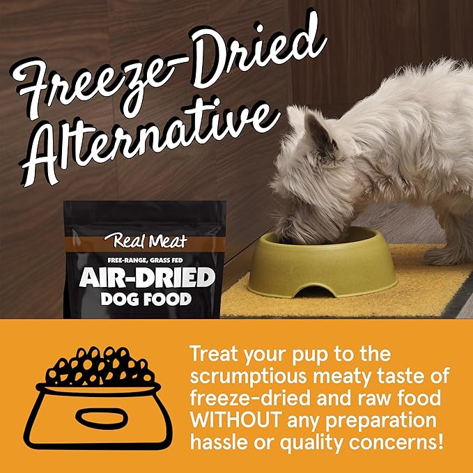 Real Meat Air Dried Dog Food w/Real Venison - Two 5lb Bags of USA-Crafted Grain-Free Real Meat Dog Food Sourced from Hormone-Free, Free-Range, Grass-Fed Venison - All Natural, High Protein Venison