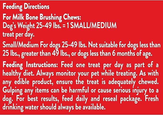 Milk-Bone Original Brushing Chews, 25 Small/Medium Daily Dental Dog Treats Scrubbing Action Helps Clean Teeth