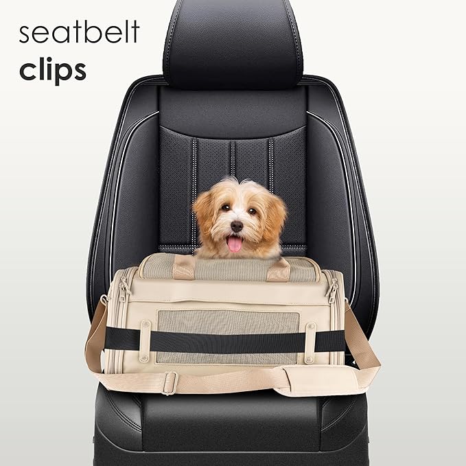 TSA Airline Approved PU Leather Luxury Pet Carrier - Size XS/S - for Small Dogs and Cats