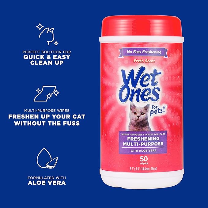 Wet Ones Mixed 13 Piece Bundle of Human & Cat Wet Wipes, Fresh Scent | 10 Packs Antibacterial Hand and Face Wipes, 20ct Plus 3 Packs for Pets Multipurpose Cat Wipes, 50ct
