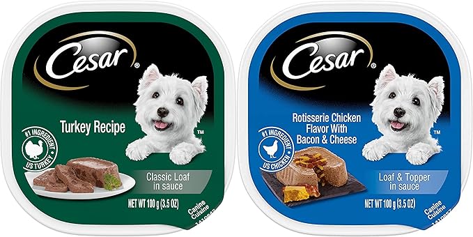 Cesar Soft Wet Dog Food Classic Bundle with 08 Flavors(1 Unit Each Flavor) . Total Units .Bundle a 1 roll Green Bone Waste Bag., 3.5 Ounce (Pack of 8)