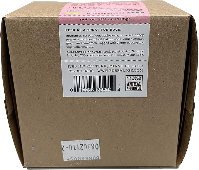 Bubba Rose Biscuit Company: Pink Dog Birthday Baby Cake - Crunchy Biscuit Texture - Natural Gourmet Dog Treat - Dog Cake - 3 inch 1 Count - Made in The USA