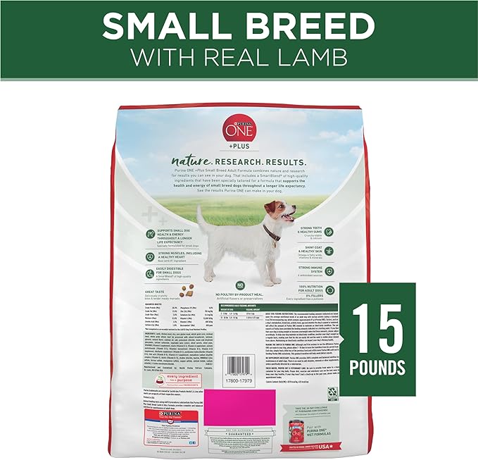 Purina ONE Plus Small Breed Lamb and Rice Formula Dry Dog Food - 15 lb. Bag