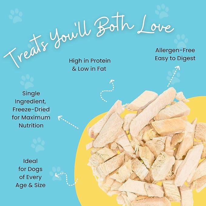 hotspot pets Freeze Dried Chicken Treats for Cats & Dogs -1LB Bag- Resealable Bag- Single Ingredient All Natural Grain-Free Chicken Breast -Made in USA- Perfect for Training, Topper or Snack (Chicken)