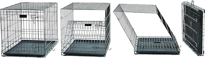 MidWest Homes for Pets Ultima Pro Series 24' Dog Crate | Extra-Strong Double Door Folding Metal Dog Crate w/Divider Panel, Floor Protecting 'Roller Feet' & Leak-Proof Plastic Pan