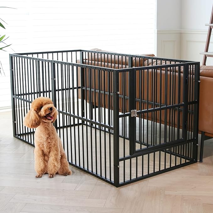 Dog Playpen 31.5" Height Puppy Pen,Heavy duty 31"- 63" Inch Extendable, Safe and Sturdy dog pens, Easy Assemble for Outdoor Indoor pet playpen