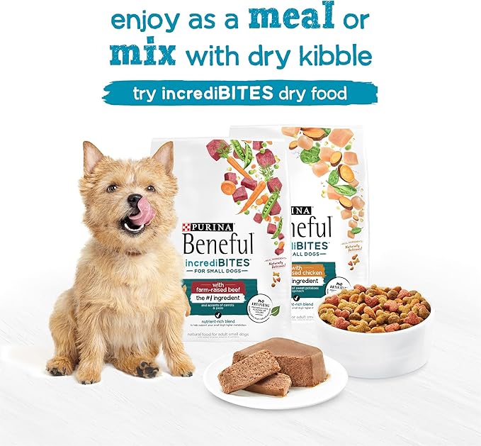 Beneful IncrediBites Pate Wet Dog Food for Small Dogs Grilled Chicken Flavor in a Savory Gravy - 3.5 Ounce (Pack of 12)
