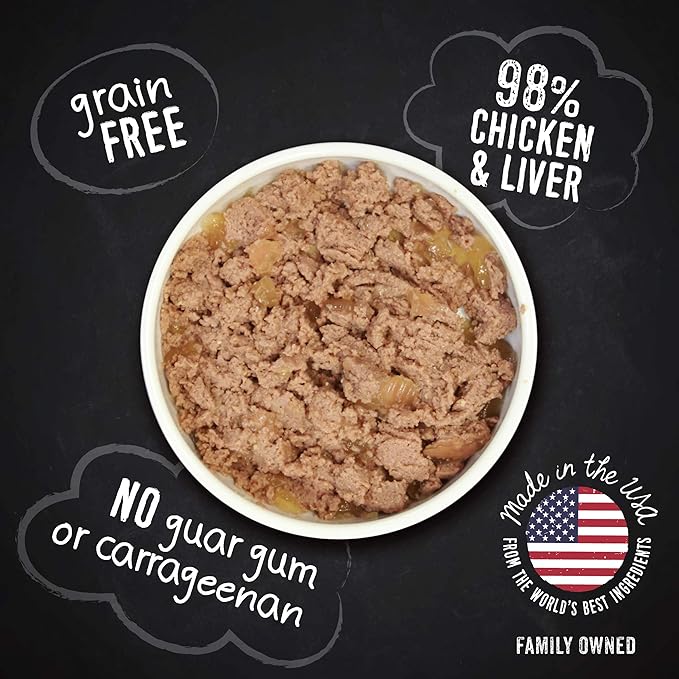 Hound & Gatos Wet Dog Food, 98% Chicken & Liver, case of 12, 13 oz cans