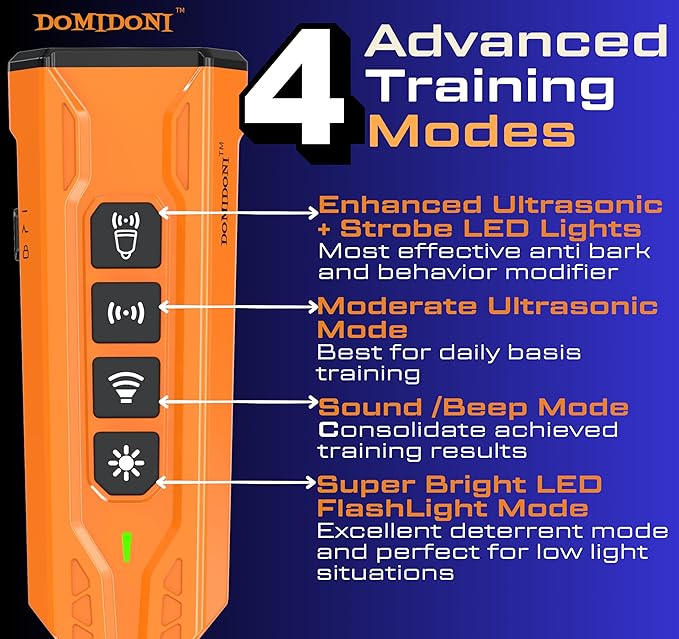 2024 Dog Bark Deterrent Device - Anti-Bark Devices for Dogs, No More Barks Dog Training Tool-Most Effective Dog Behavior Aid- Barking Eliminator Indoor/Outdoor, Dog Silencer/Behavior Corrector(Orange)
