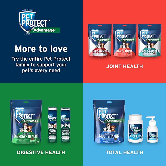 Pet Protect from The Makers of Advantage Vet-Formulated Daily Multivitamin for Dogs | 120 Chews with Vitamins