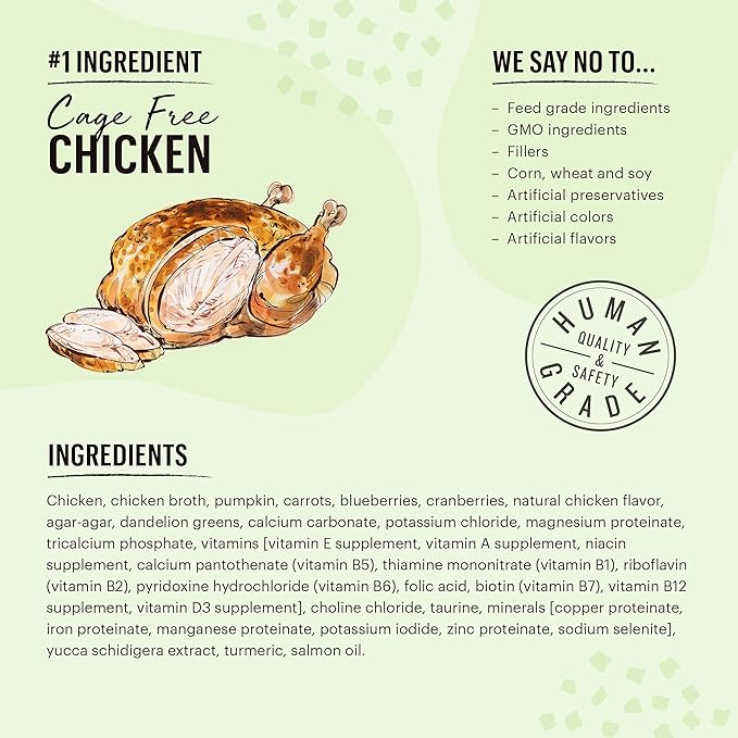 The Honest Kitchen Grain Free Minced Chicken in Bone Broth Gravy Wet Cat Food, 2.8 oz x12