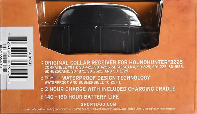 SportDOG Brand HoundHunter 3225 Add-A-Dog Collar - Additional, Replacement, or Extra Collar for Your Multi Dog Remote Trainer - Waterproof and Rechargeable with Tone, Vibration, and Static