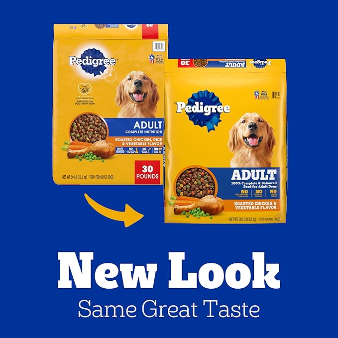 Pedigree Complete Nutrition Adult Dry Dog Food, Roasted Chicken & Vegetable Flavor, 30 lb. Bag