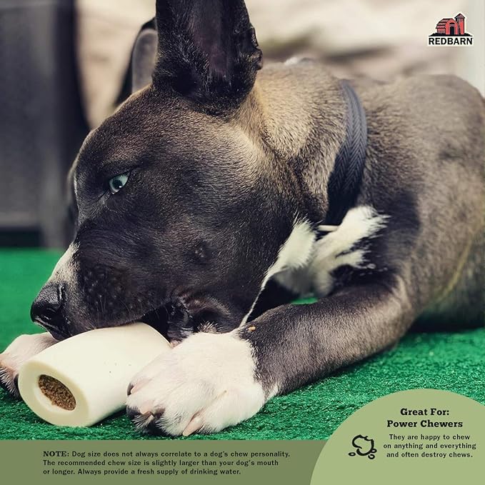 Redbarn Filled Dog Bones | Natural Long-Lasting Dental Treats; Suitable for Aggressive Chewers | Large (6") - 5 Bones (Peanut Butter)