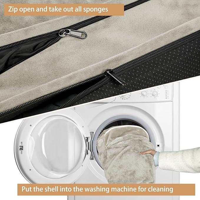 XXL Dog Bed Waterproof, Extra Large Dog Beds Orthopedic Foam, Washable Dog Sofa Bed Pet Bed with Removable Cover & Non-Slip Bottom(XX-large,Beige)