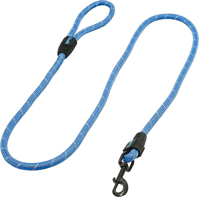 Franklin Pet Supply Nylon Dog Leash – Rope – Reflective – Dog Training – 6 Foot – Dog Walking – Ultra Strong – Blue