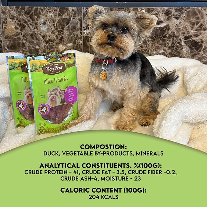 Duck TENDERS (Pack of 4) - Duck Jerky Dog Treats - Made with Human-Grade, Real Duck & Ingredients - High Protein Duck Treats for Dogs - No Artificial Flavors & Preservatives (Duck Tenders)