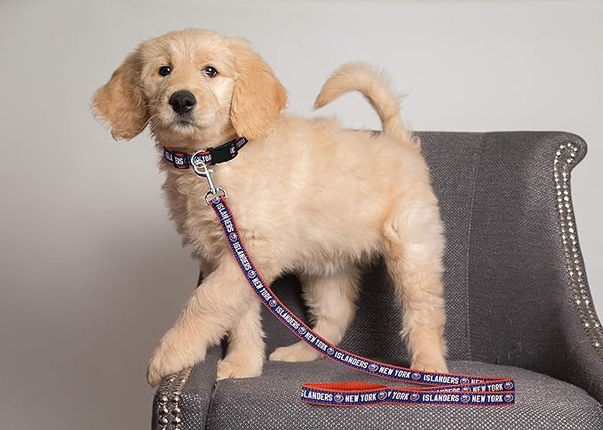 Pets First NHL New York Islanders Leash for Dogs & Cats, Medium. - Walk Cute & Stylish! The Ultimate Hockey Fan Leash!, Medium (4 ft Long x 0.62 in Width) (ISL-3031-MD)