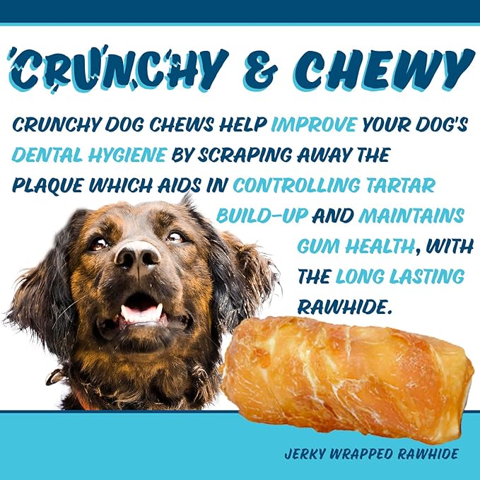 Chicken On A Stick Crunchy & Chewy Chicken Jerky Wrapped Rawhides for Dogs, Made in The USA 2 in 1 Dog Treats for Extra Large Dogs, Jumbo Size 1 Ct