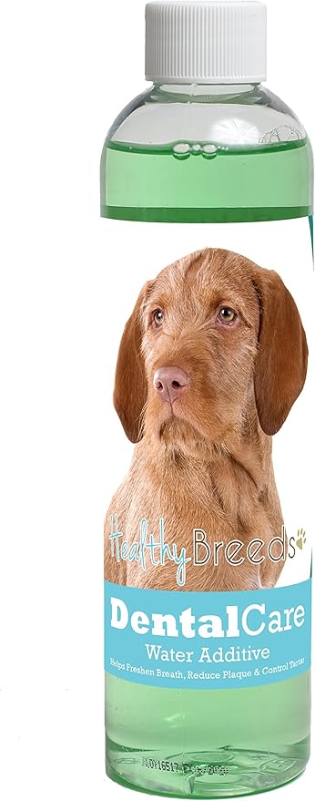 Healthy Breeds Dog Dental Care Water Additive for Wirehaired Vizsla - Helps Freshen Breath, Reduce Plaque & Control Tartar - Mint Flavor - 8 oz