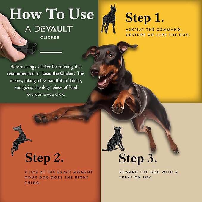 Black Dog Clicker with Necklace - Clickers for Pet Training - Dog Training & Behavior Aids Easy to Carry with You Anywhere - Teach Your Dog Tricks or Reward His Behavior