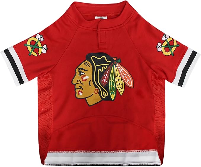 Pets First NHL Chicago Blackhawks Jersey for Dogs & Cats, Medium. - Let Your Pet Be A Real NHL Fan!
