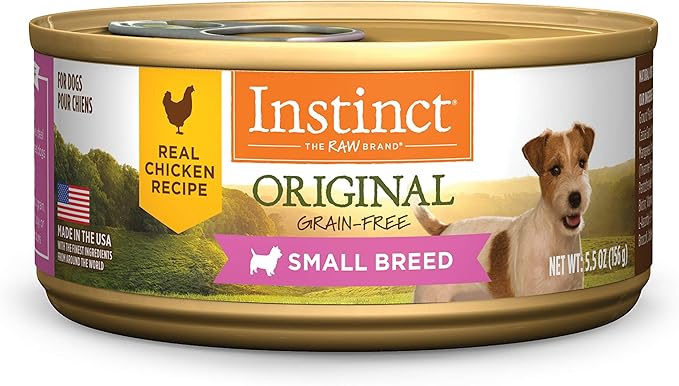Instinct Original Small Breed Grain Free Real Chicken Recipe Natural Wet Canned Dog Food, 5.5 oz. Cans (Case of 12)