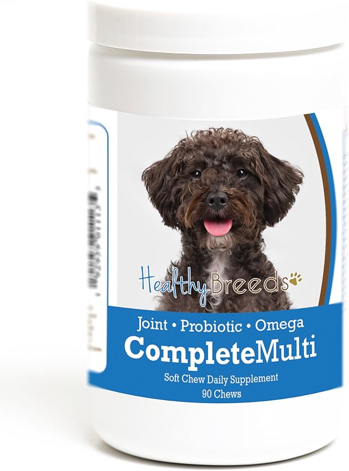 Healthy Breeds Schnoodle All in One Multivitamin - Complete with Probiotics, Glucosamine, Chondroitin & Omegas - 90 Soft Chewy Treats