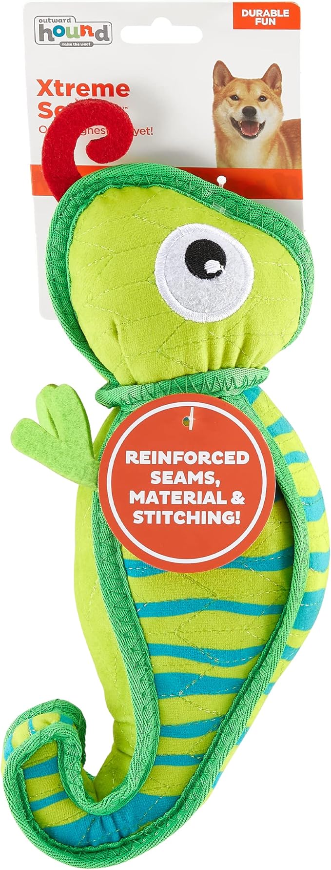 Outward Hound Xtreme Seamz Lizard Squeaky Durable Dog Toy