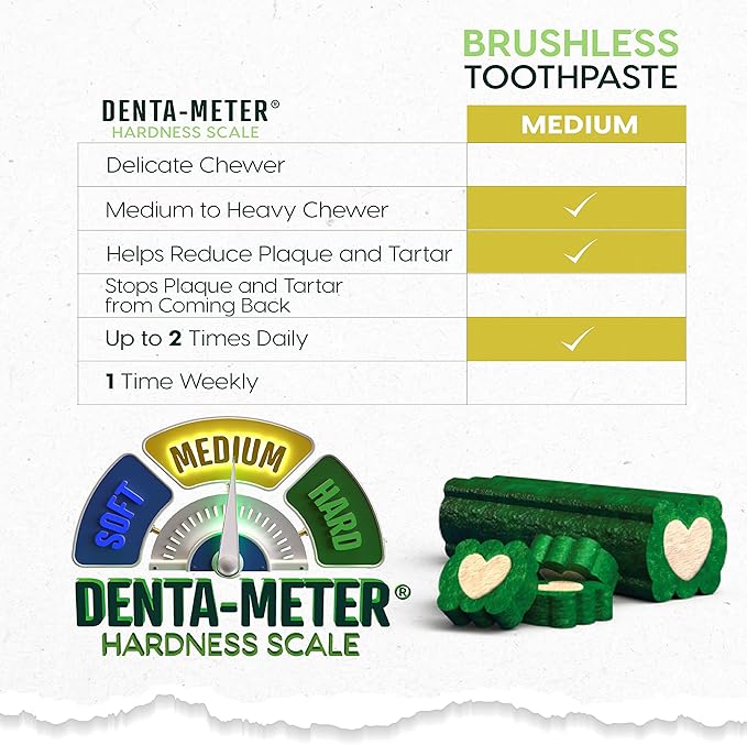 Ark Naturals Brushless Toothpaste – Medium Breeds, 18oz Bag, 2-Pack – Dog Dental Chew with Toothpaste Center – Freshen Breath and Reduce Plaque & Tartar with Dental Chews for Dogs