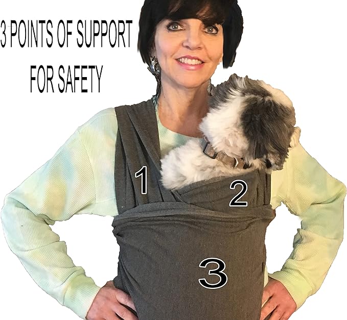 Pet Carrier Sling | Front | Adjustable Hands Free Front Facing Dog Pouch | Relieves Your Pet's Anxiety and Stress
