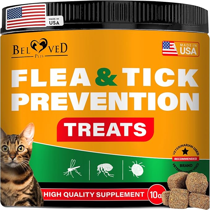 Flea and Tick Prevention Chewable Pills for Dogs and Cats - Revolution Oral Flea Treatment for Pets - Pest Control & Natural Defense - Chewables Small Tablets Made in USA (Chicken (for Cats))
