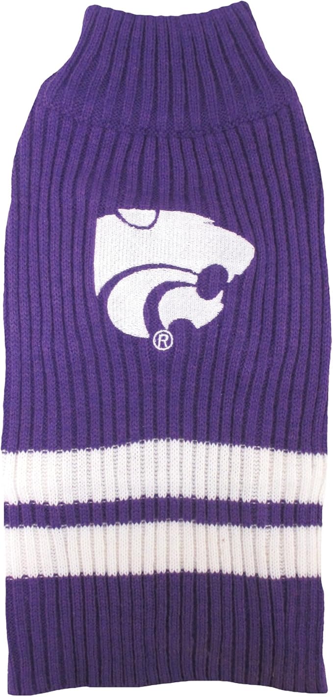 Pets First NCAA Kansas State Wildcats Dog Sweater, Size Medium. Warm & Cozy Knit Pet Sweater with NCAA Team Logo, Best Puppy Sweater for Large & Small Dogs