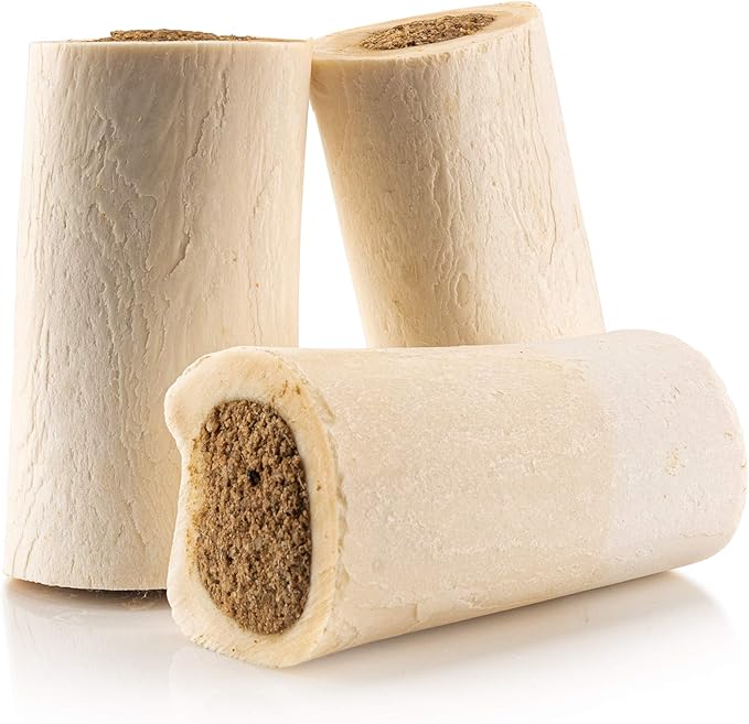 Jack&Pup Filled Dog Bones for Aggressive Chewers, 3-to-4-Inch Dog Chew Treats Dog Bone - Bully Stick Beef Flavor - All Natural Dog Bones Stuffed Dog Dental Treats - 4 Pack