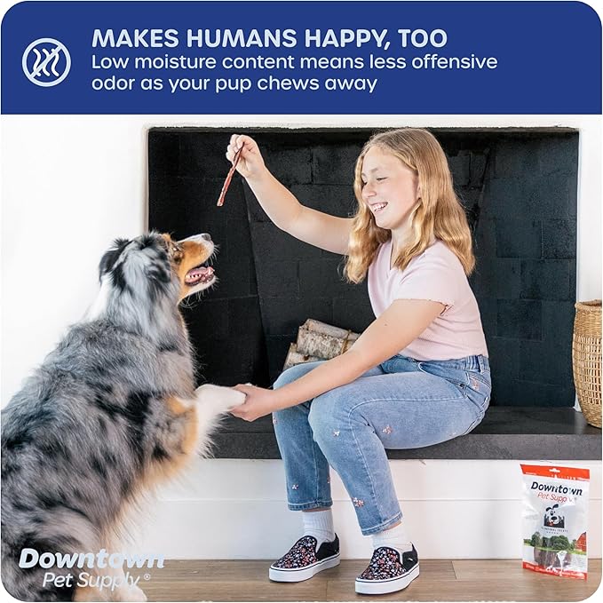 Downtown Pet Supply Thin Junior Bully Sticks (6" - 1 LB) - Bully Sticks for Small Dogs and Puppies- Single Ingredient Long Lasting Dog Dental Treats - Alternative to Chew Bones