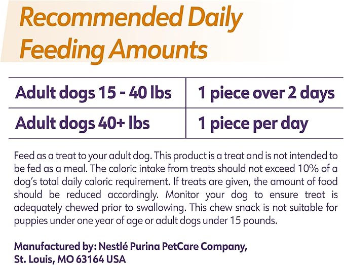 Dentalife Purina Plus Immune Support Chicken, Apple and Blueberry Flavor Large Dog Dental Chews, MP - 19 ct. Pouch