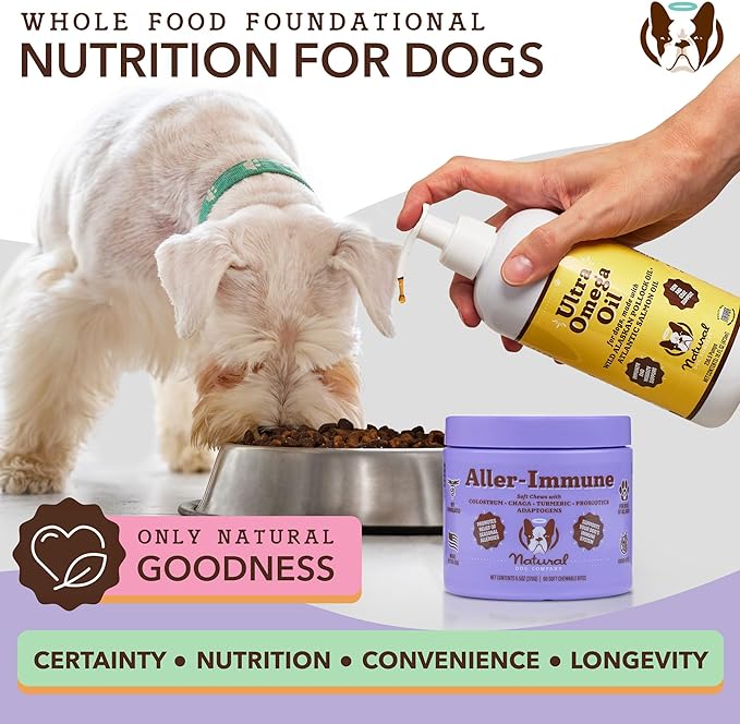 Natural Dog Company Aller-Immune Chews (90 Pieces), Turkey Flavor, with Canine-Specific Probiotics, Allergy Immune Supplement for Dogs of All Ages, Sizes & Breeds, Boosts Immune System, Antioxidant