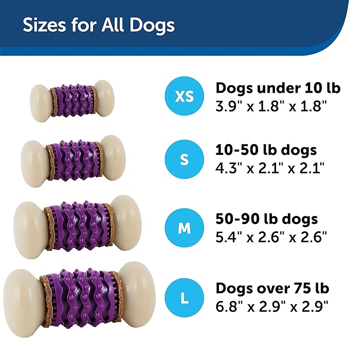 PetSafe Busy Buddy Nobbly Nubbly Treat Holding Dog Toy – Strong Chewers – Challenging - Treat Rings Included - Large