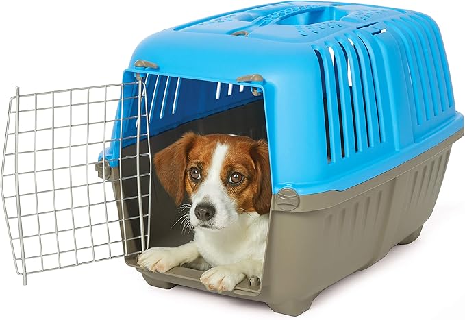 MidWest Homes for Pets Spree Travel Pet Carrier, Dog Carrier Features Easy Assembly and Not The Tedious Nut & Bolt Assembly of Competitors, Blue, 24-Inch Small Dog Breeds (1424SPB)