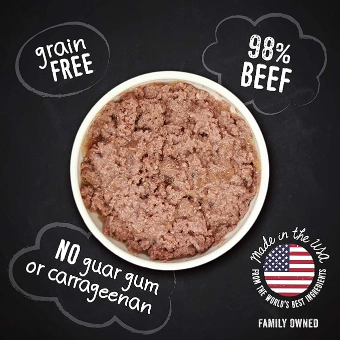 Hound & Gatos Wet Dog Food, 98% Beef, case of 12, 13 oz cans