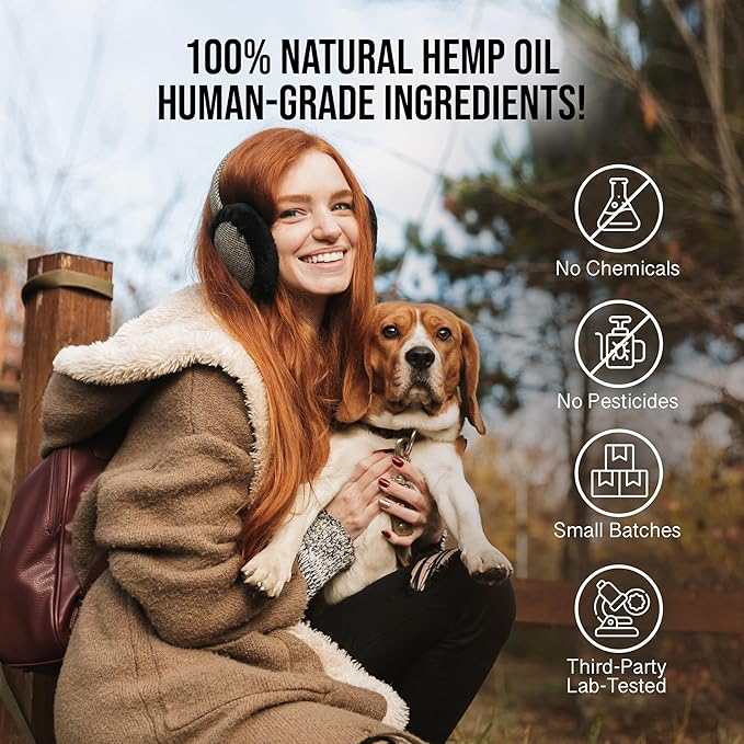 EASE - Hemp Oil for Dogs - for Dog Arthritis, Allergies, Aches, Pains, Joint Wellness - Dog Arthritis Pain Relief & Anti Inflammatory for Dogs - 100% Natural Hemp Dog Drops