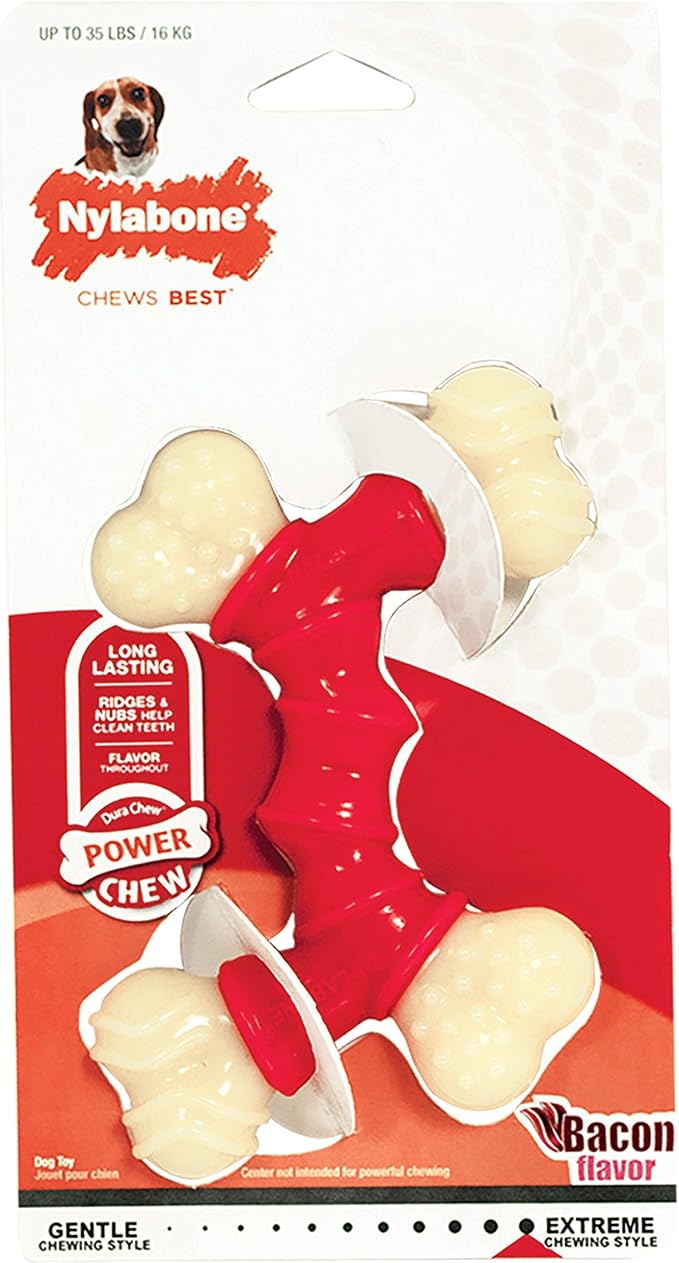 Nylabone Power Chew Double Bone Long Lasting Chew Toy for Dogs Medium - Up to 35 lbs.
