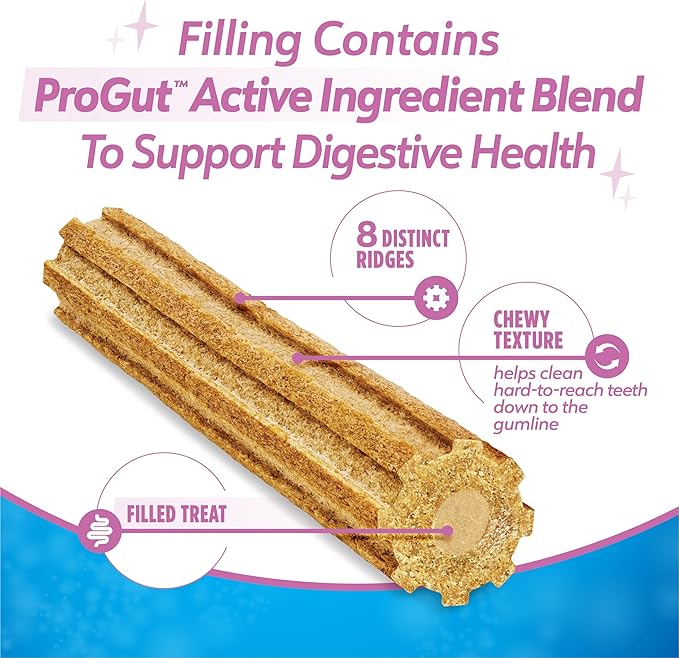 Dentalife Purina Plus Digestive Support Chicken and Pumpkin Flavor Large Dog Dental Chews - 6 ct. Pouch