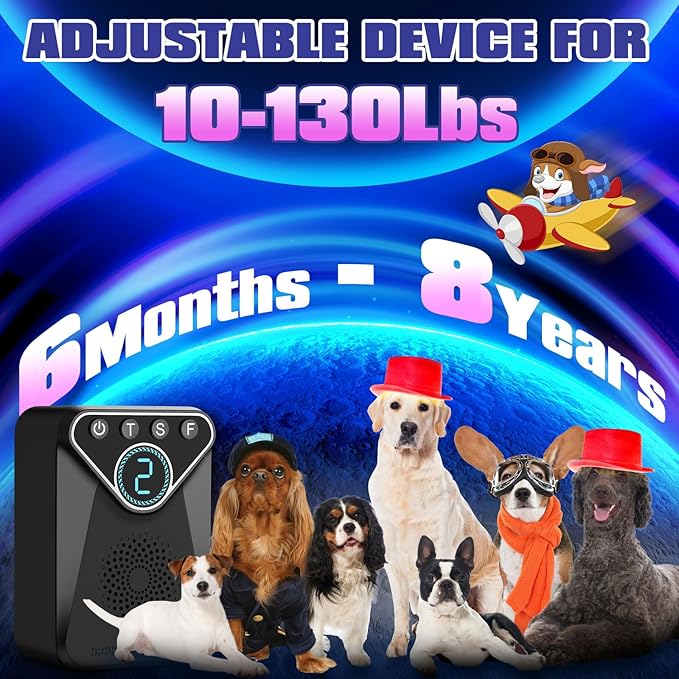 1500 mAh Rechargeable Anti Barking Device for Dogs Indoor Up to 50 Ft Range, 9 Modes Dog Bark Deterrent Devices Dog Training & Behavior Aids, Bark Box Dog Barking Control Devices Safe for Humans, Dogs