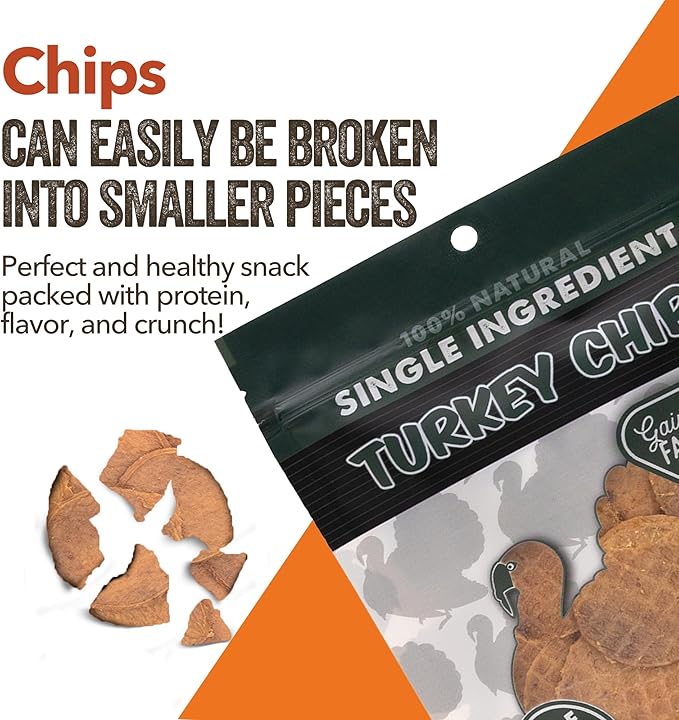 Gaines Family Farmstead Turkey Chips for Dogs, All-Natural, Grain-Free, Soy-Free, Dye-Free, Healthy Dog Treats for All Ages & Breeds, Puppies, Made in USA, 5.5 oz