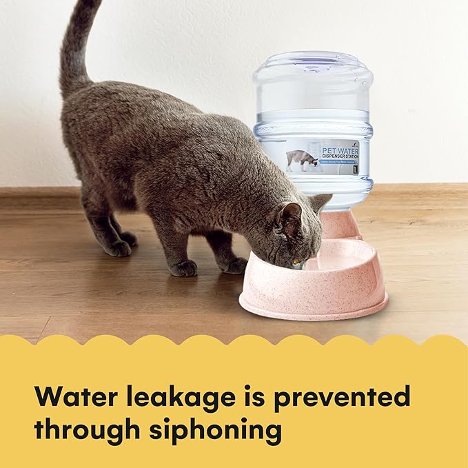 Noa Store Automatic Pet Water Dispenser | 1 and 3 Gallon Cat Water Dispenser and Cat Food Dispenser, H20, BPA-Free, Small and Big Cat feeder and Dog Water Dispenser, Cat Water Bowl and Dog Feeder